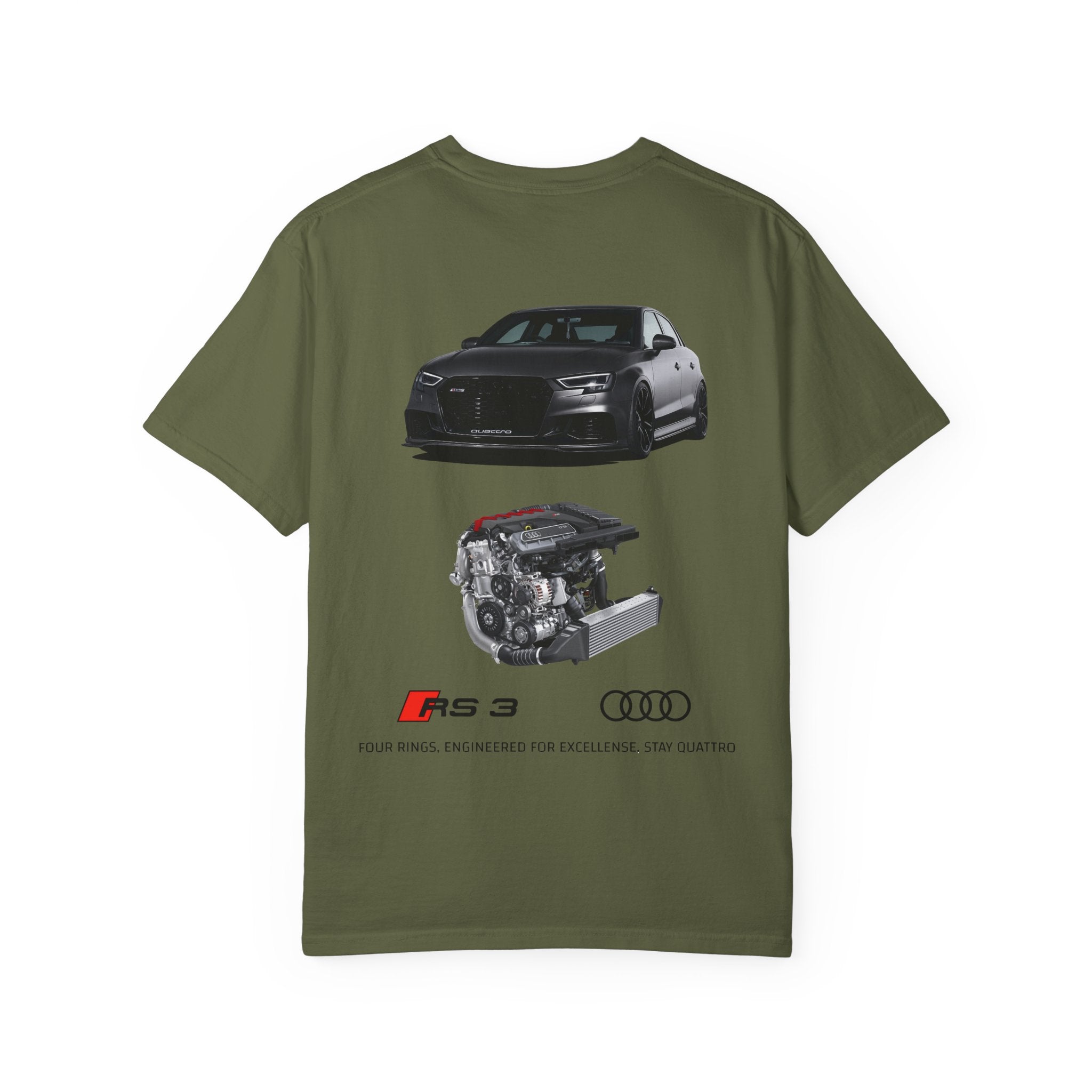 Audi RS3 Engine Diagram T-Shirt | RS3 Back Print Tee
