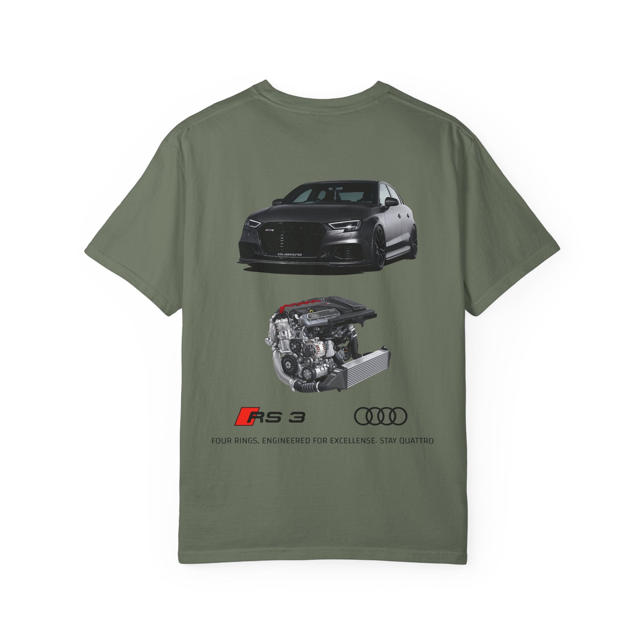 Audi RS3 Engine Diagram T-Shirt | RS3 Back Print Tee