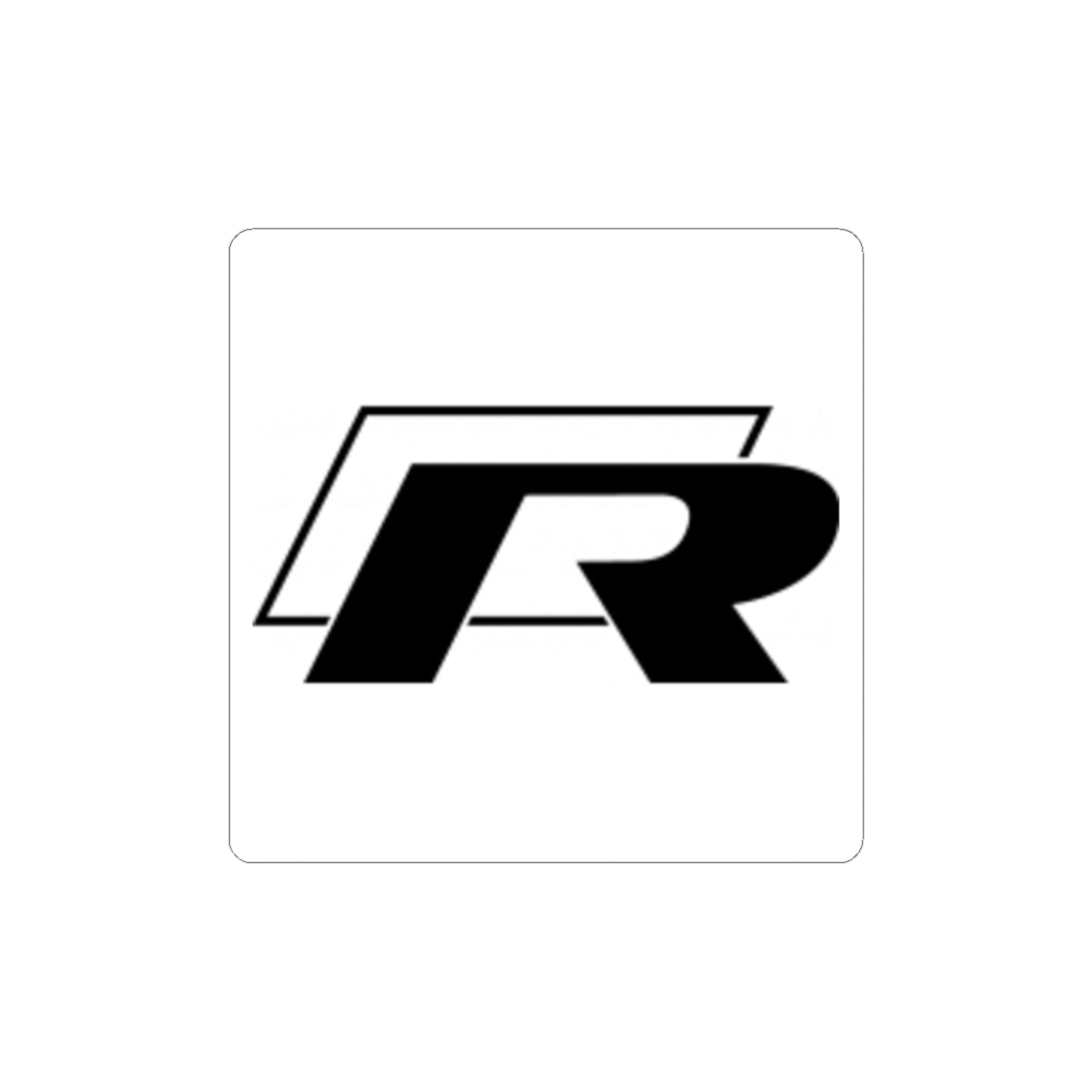 R Logo Kiss-Cut Sticker — Bold Black Monogram Decal for Laptops & Gear
